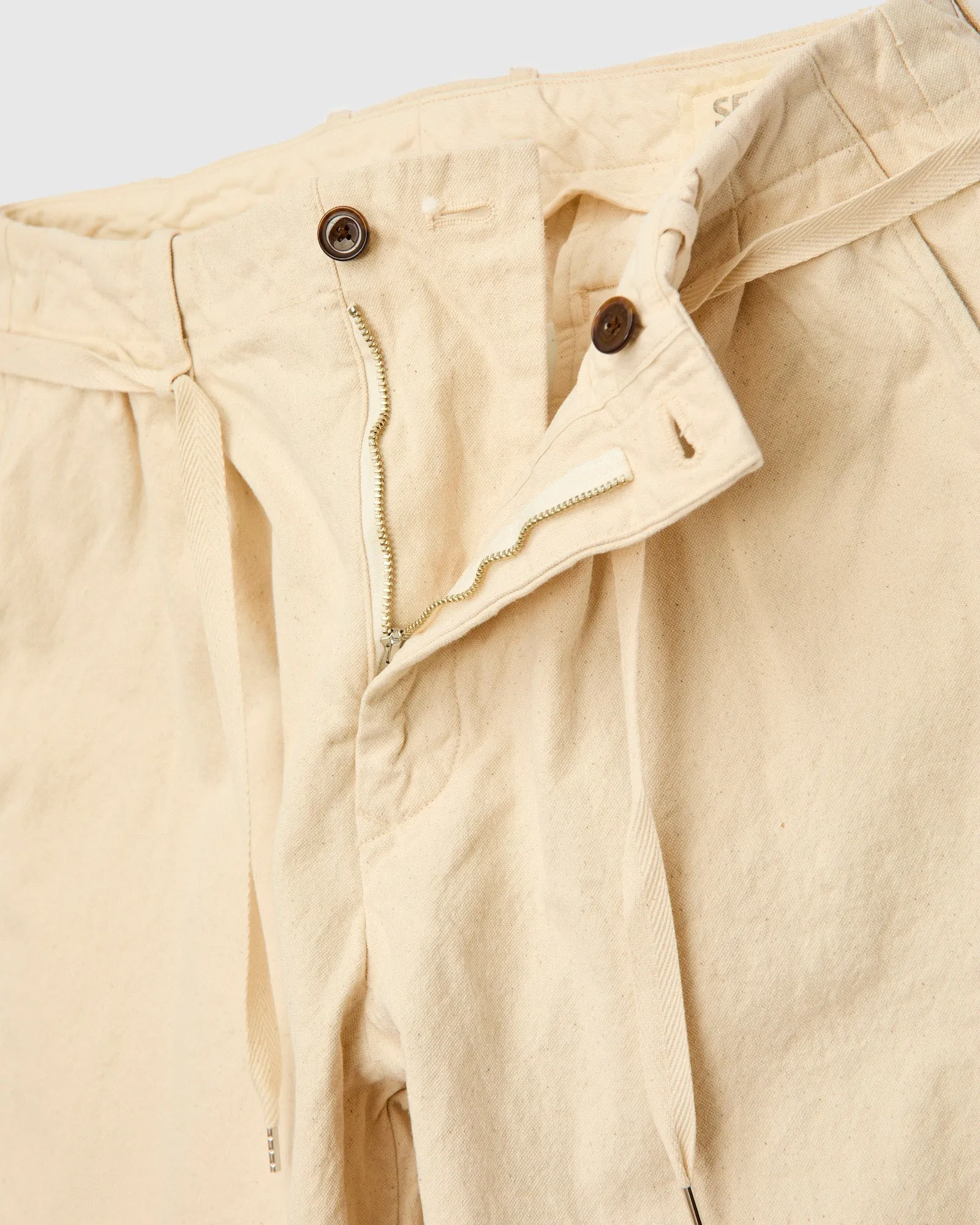 10oz Canvas 2Tuck Tapered Pants in Natural