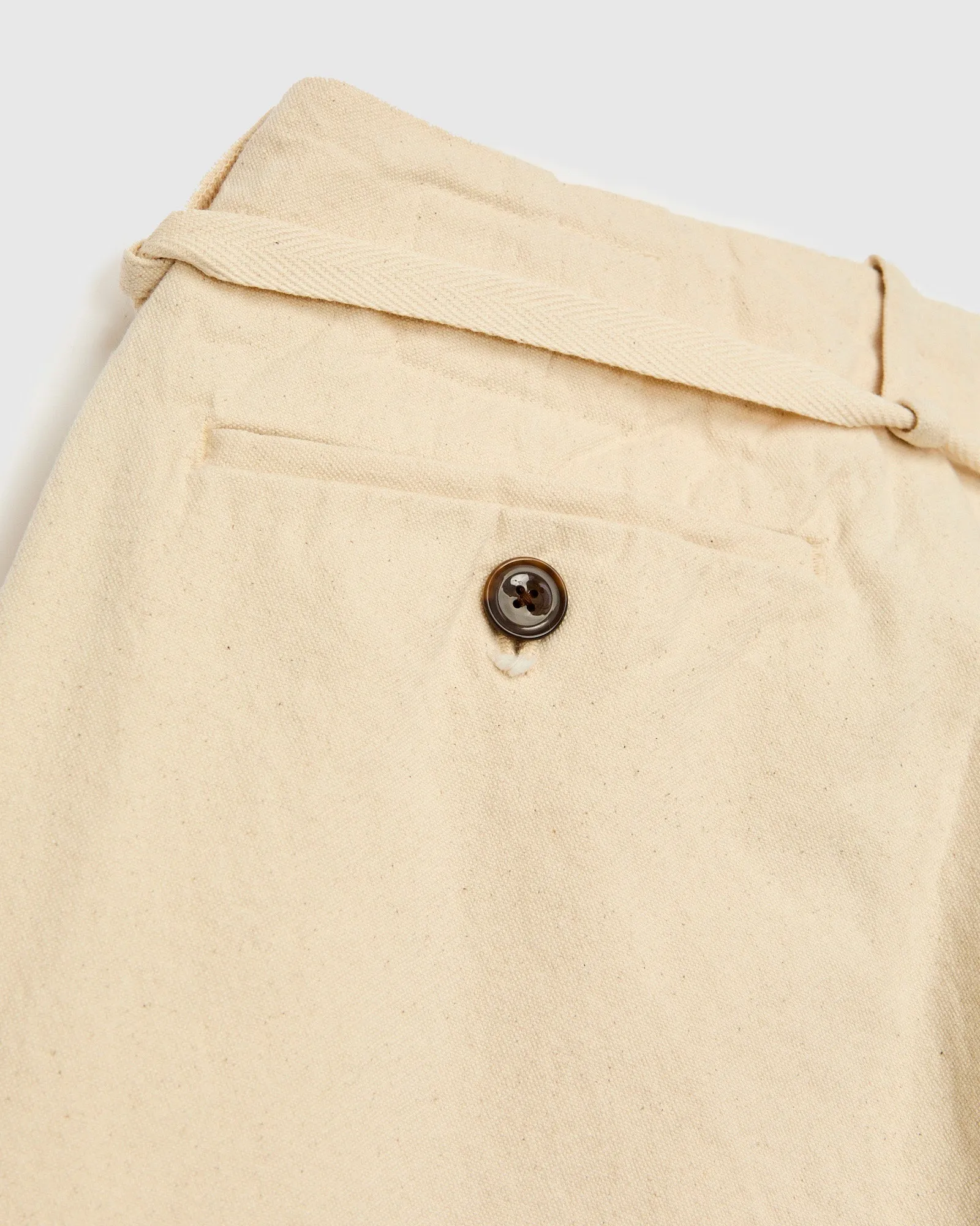 10oz Canvas 2Tuck Tapered Pants in Natural