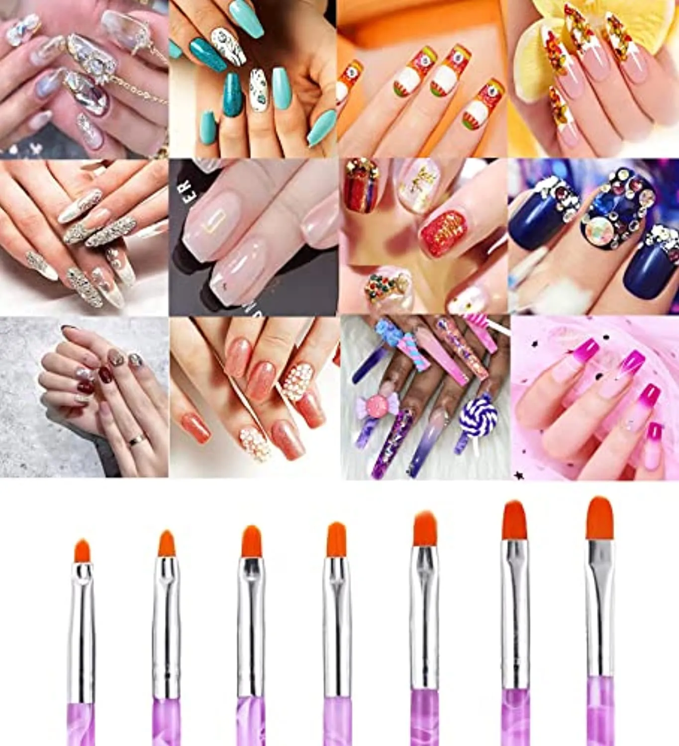 18PCS Acrylic Nail Brush Set Nail Art Brushes for Acrylic Application UV Gel Nail Brush Dotting Pen 3D Nails Brush for Acrylic Powder Nail Extension Acrylic Nail Kit Set Professional