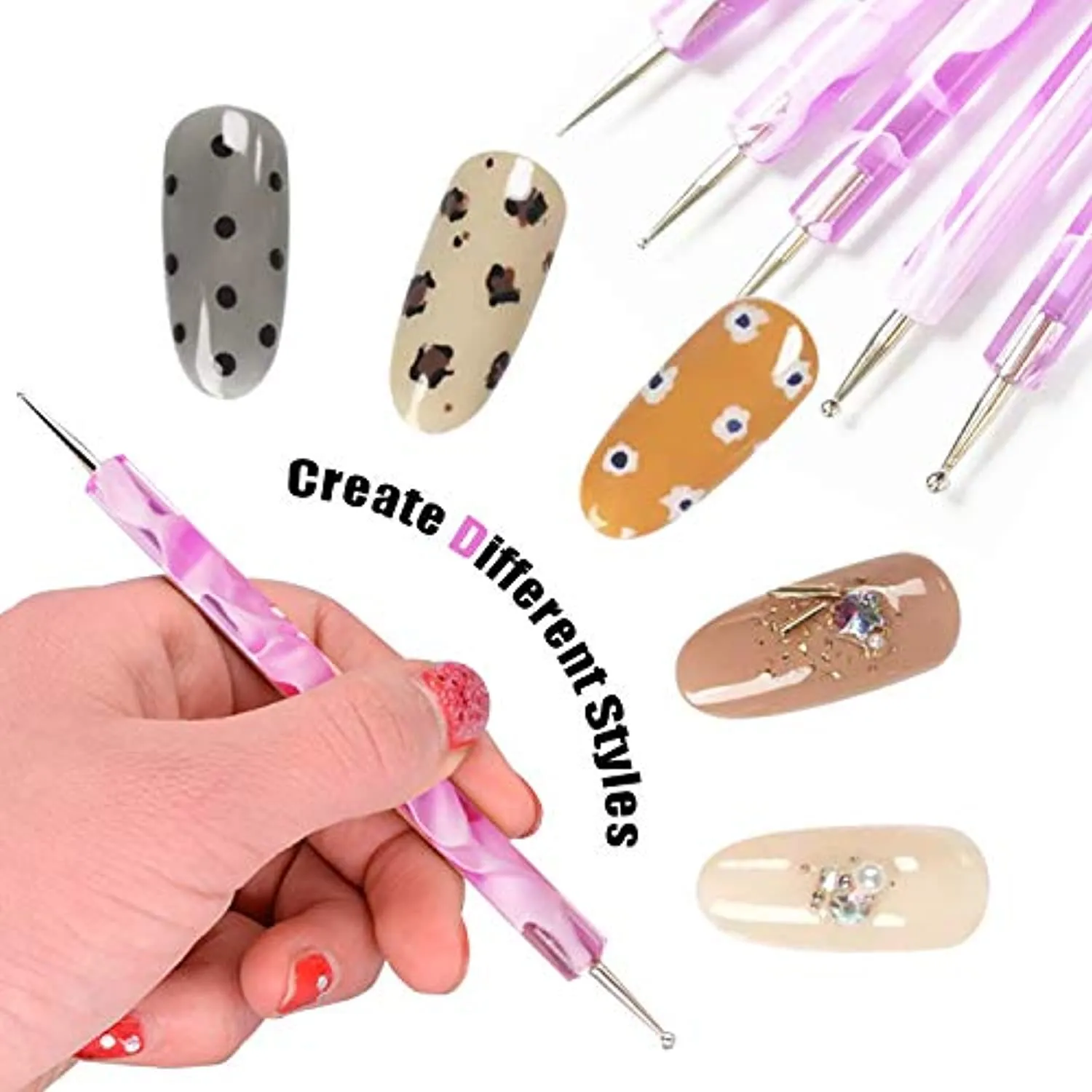 18PCS Acrylic Nail Brush Set Nail Art Brushes for Acrylic Application UV Gel Nail Brush Dotting Pen 3D Nails Brush for Acrylic Powder Nail Extension Acrylic Nail Kit Set Professional