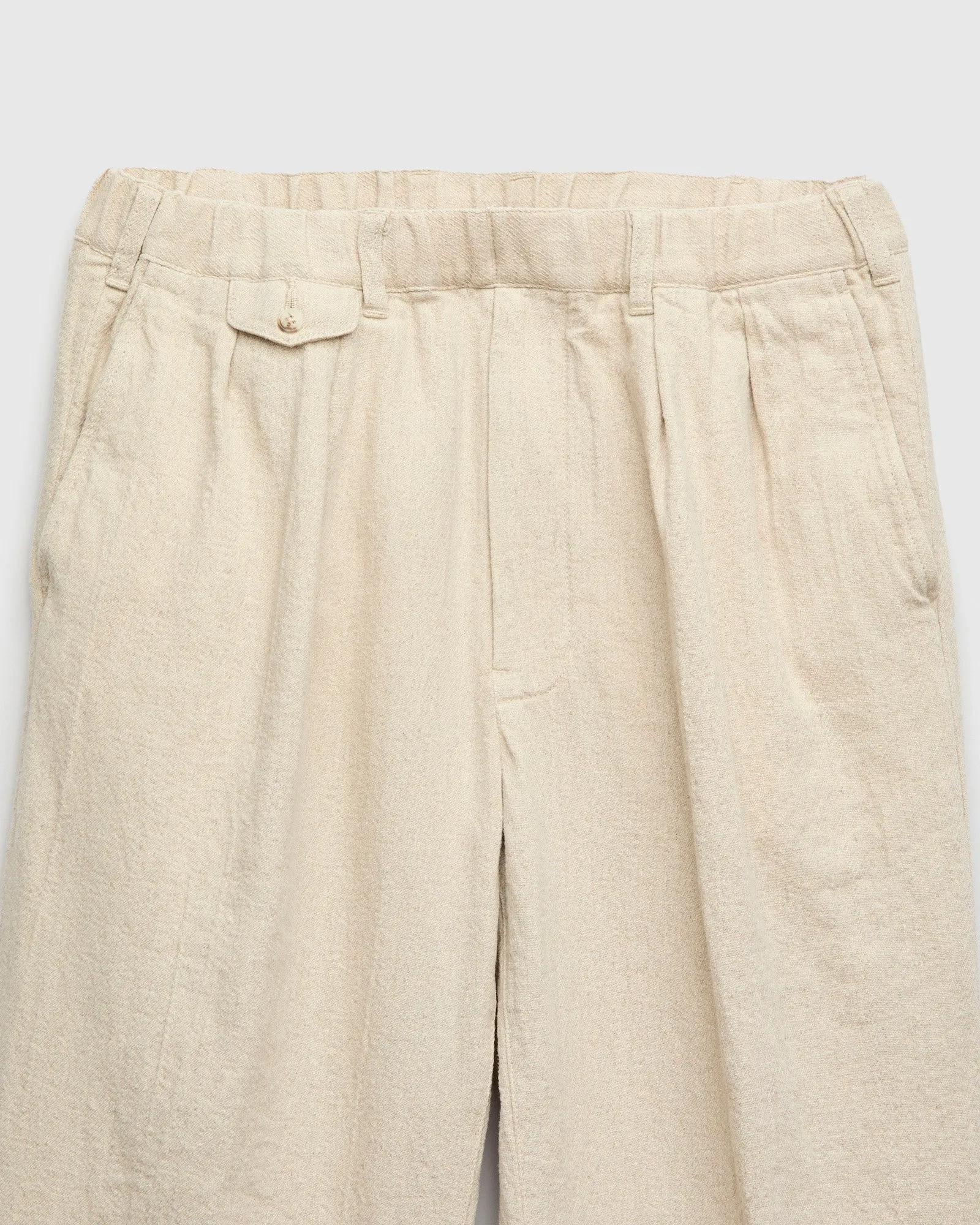 2-Pleat Linen Relax Trousers in Natural