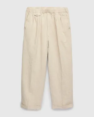 2-Pleat Linen Relax Trousers in Natural