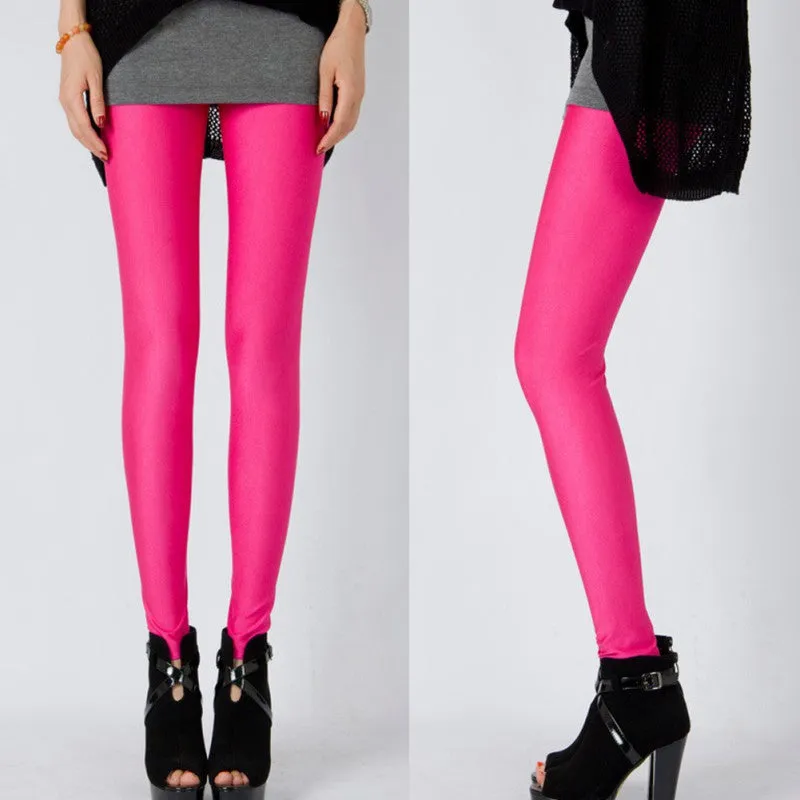 5 Color Women Leggings Faux Leather Nylon High Slim Leggings Plus Size High Elasticity Pants Leggins Size