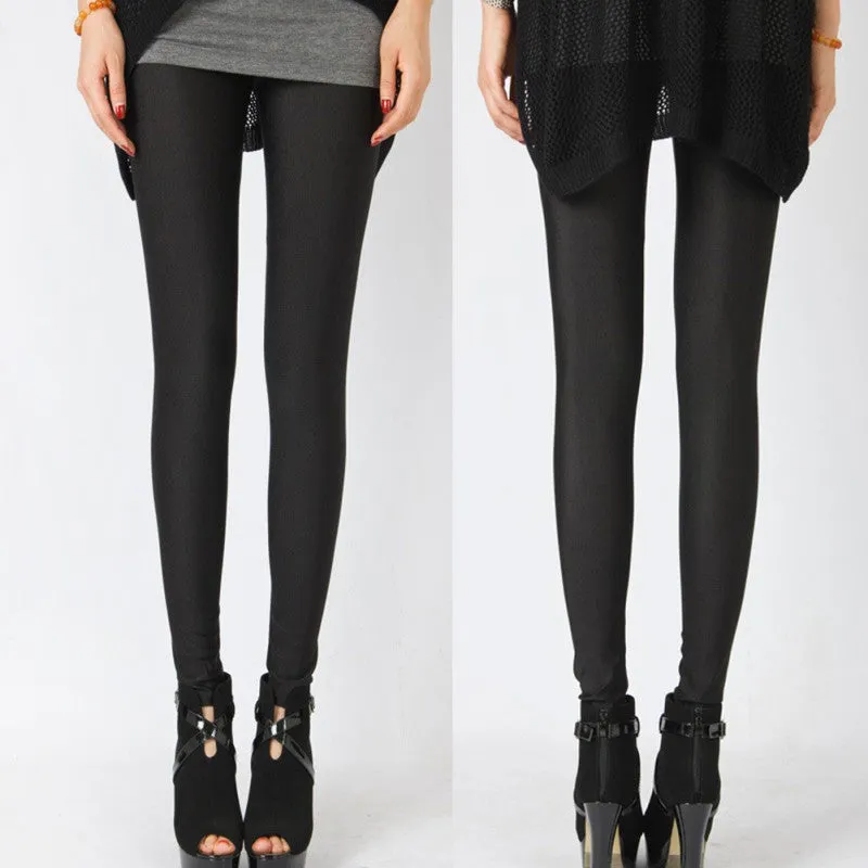5 Color Women Leggings Faux Leather Nylon High Slim Leggings Plus Size High Elasticity Pants Leggins Size