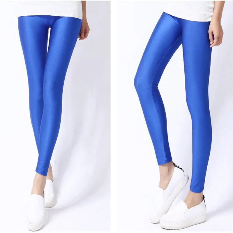 5 Color Women Leggings Faux Leather Nylon High Slim Leggings Plus Size High Elasticity Pants Leggins Size