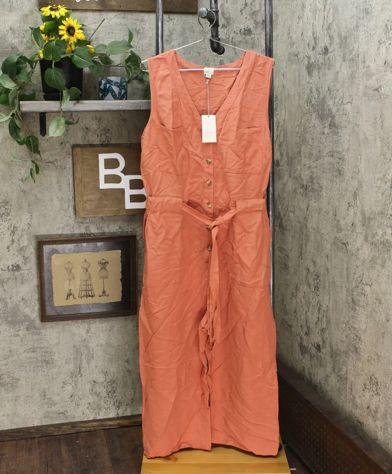 A New Day Women's Sleeveless Linen Jumpsuit With Belt