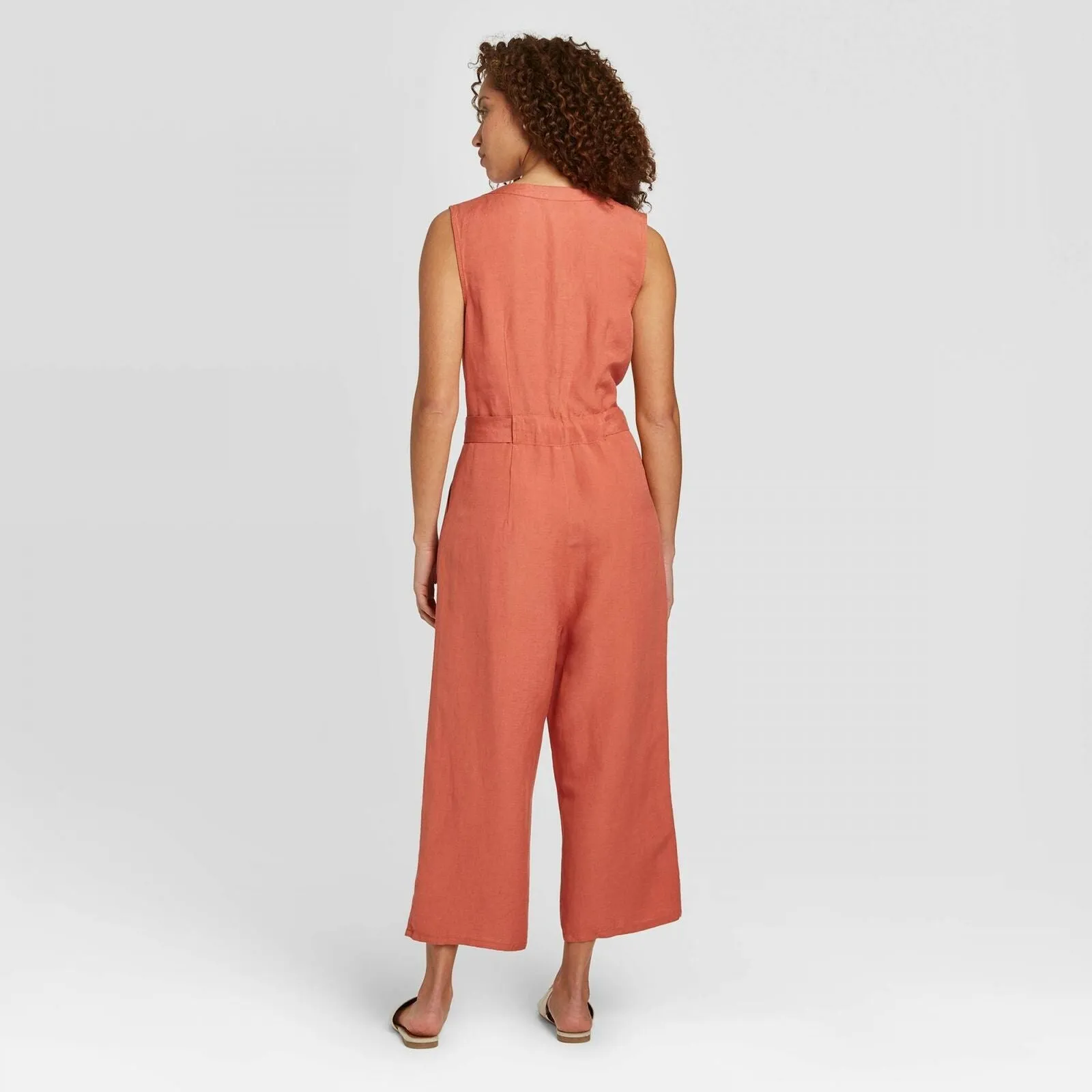 A New Day Women's Sleeveless Linen Jumpsuit With Belt