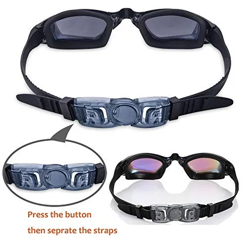 aegend 2 Pack Swim Goggles, Swimming Goggles No Leaking Anti Fog UV Protection Crystal Clear Vision Triathlon Swim Goggles with Free Protection Case for Adult Men Women Youth Teens, 10 Choices