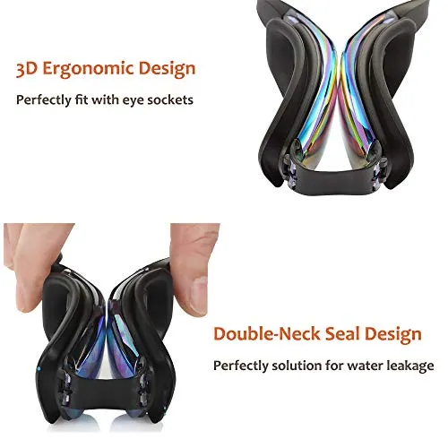 aegend 2 Pack Swim Goggles, Swimming Goggles No Leaking Anti Fog UV Protection Crystal Clear Vision Triathlon Swim Goggles with Free Protection Case for Adult Men Women Youth Teens, 10 Choices