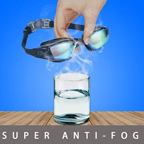 aegend 2 Pack Swim Goggles, Swimming Goggles No Leaking Anti Fog UV Protection Crystal Clear Vision Triathlon Swim Goggles with Free Protection Case for Adult Men Women Youth Teens, 10 Choices