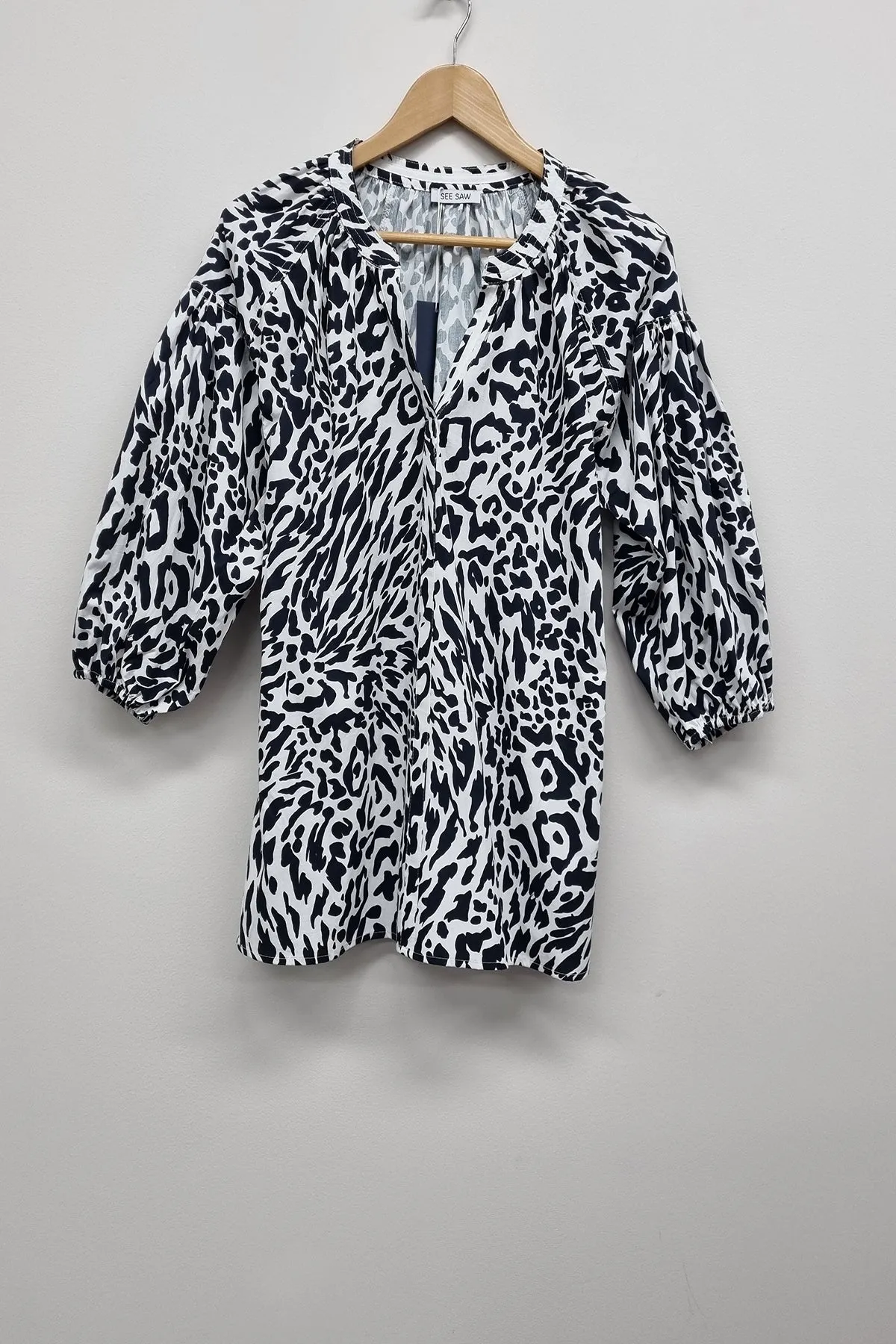 Animal Pleated Cotton Top - SS37