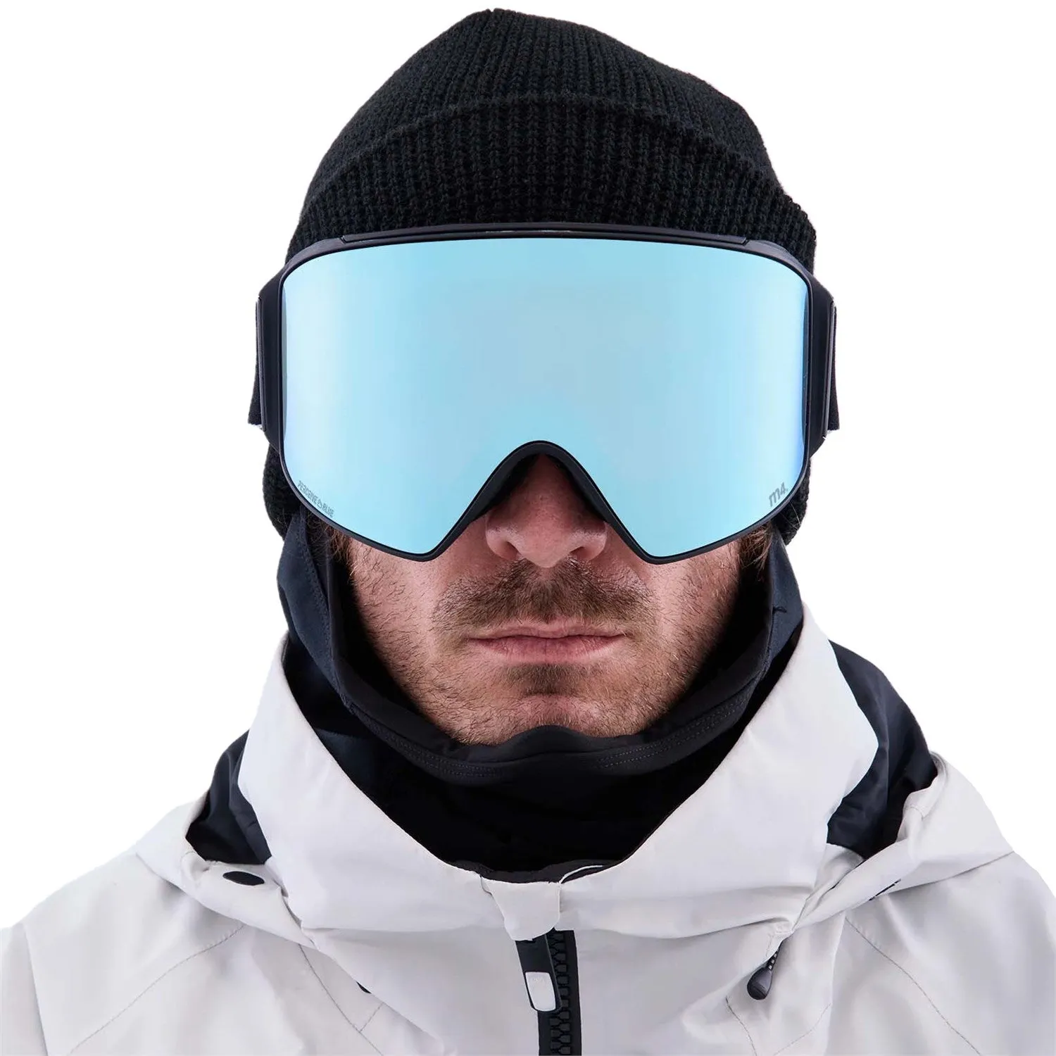 Anon M4 Cylindrical Goggles & MFI Face Mask & Spare Lens Low Bridge Fit Black / Perceive Variable Blue Lens
