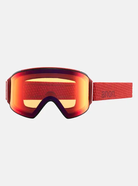 Anon M4 Cylindrical Goggles & MFI Face Mask & Spare Lens Low Bridge Fit Mars / Perceive Sun Red Lens