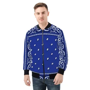 Blue Crip Bandana Paisley Men's/Unisex Adult Bomber Jacket