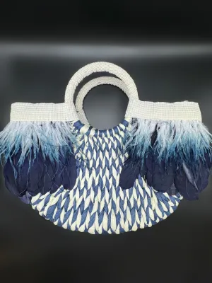 Blue Ombré Feather Tote