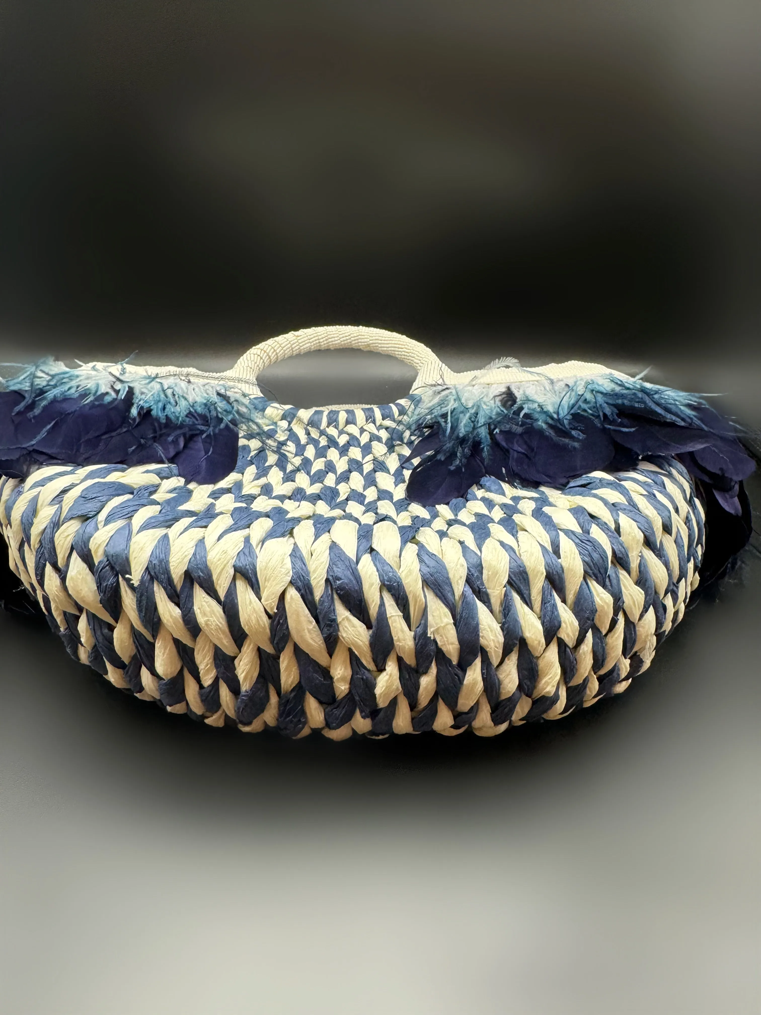 Blue Ombré Feather Tote