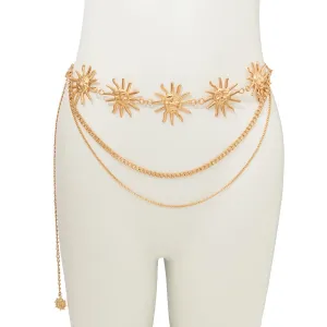 Bohemia Gold Silver Tone Layering Sun Waist Chain