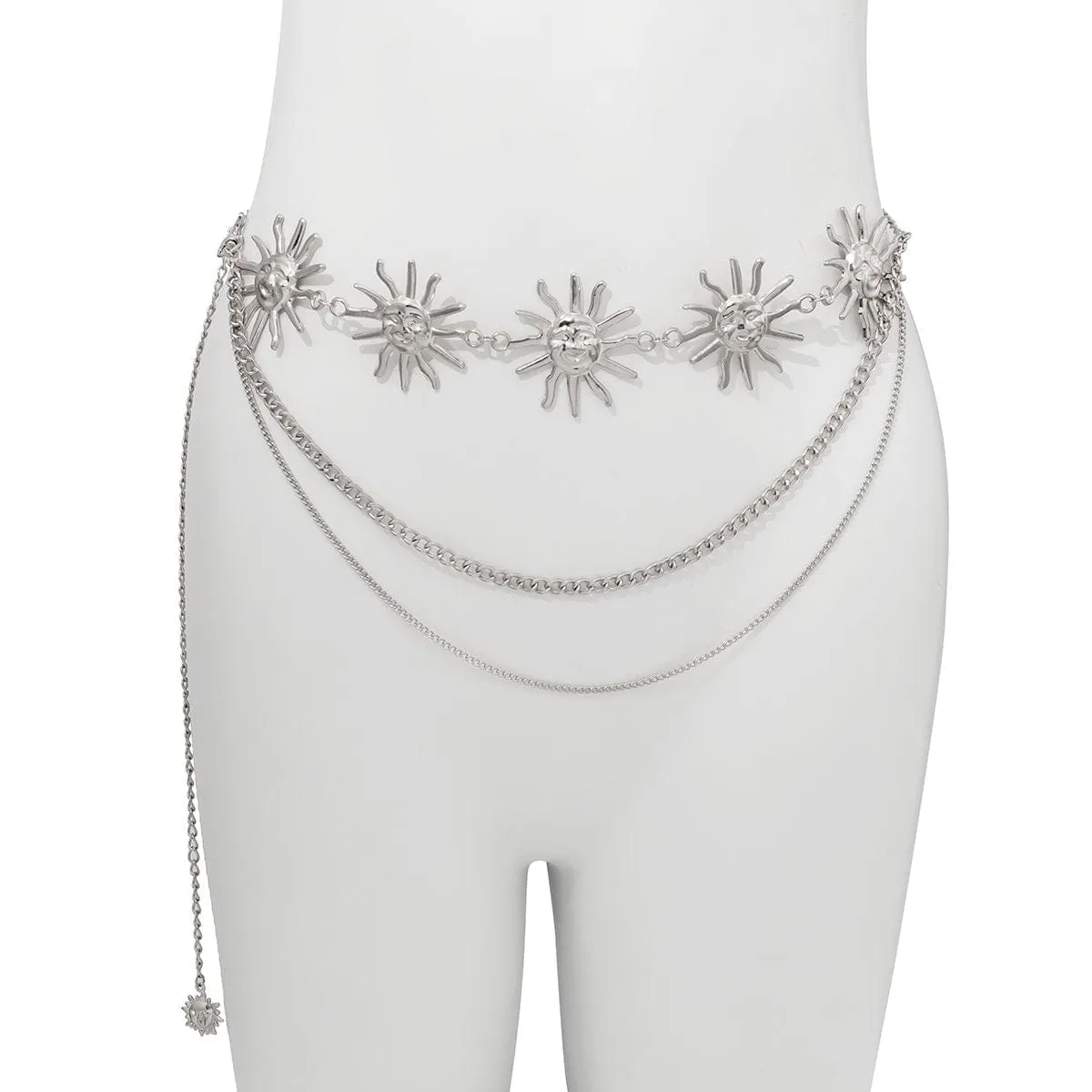 Bohemia Gold Silver Tone Layering Sun Waist Chain