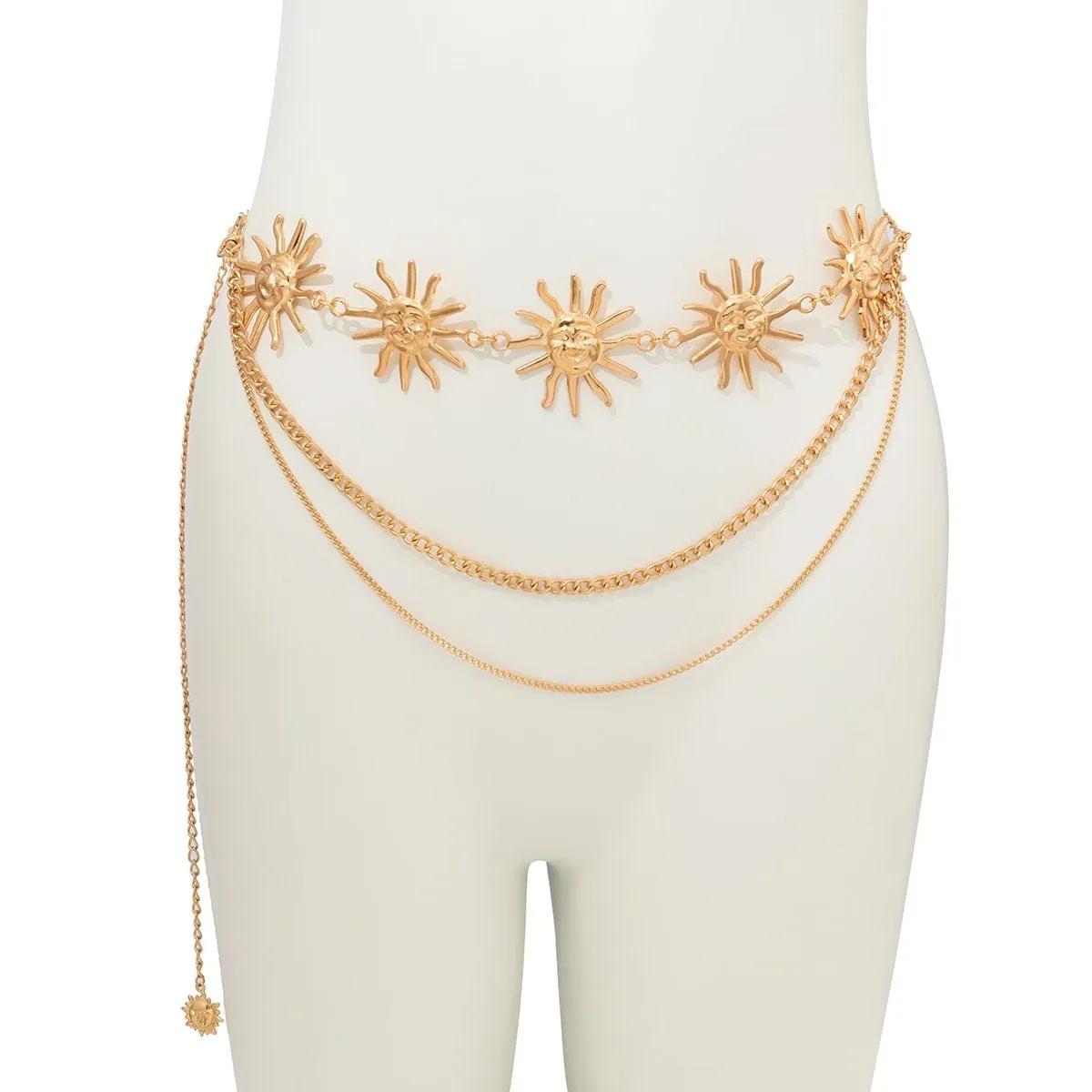 Bohemia Gold Silver Tone Layering Sun Waist Chain