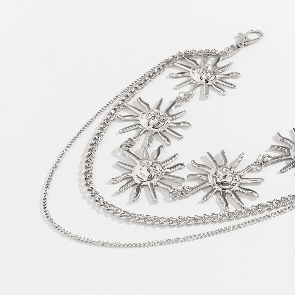 Bohemia Gold Silver Tone Layering Sun Waist Chain