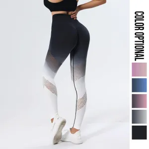 Booty Scrunch High Waist Gradient Colors Hollow Out Ombre Yoga Women Fitness Sports Yoga Pants