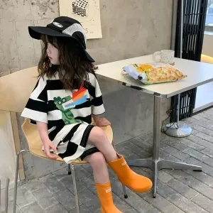 Boys and girls short-sleeved shorts suits fashionable striped casual clothes children