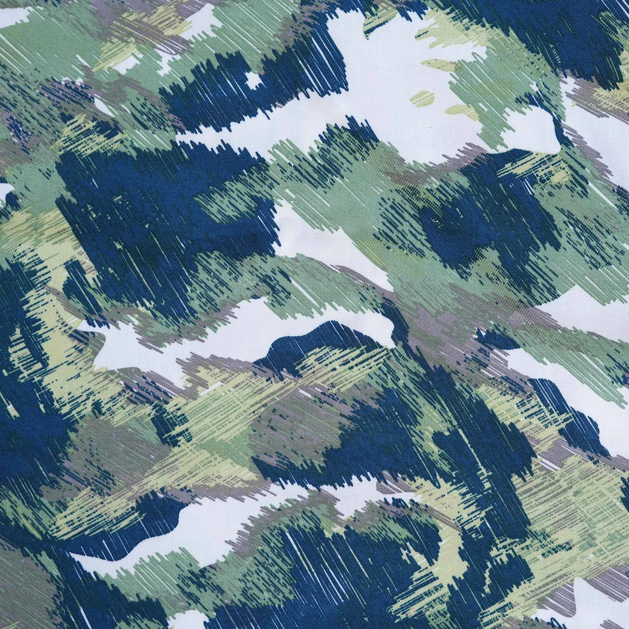Boys Cotton Printed Shirt – Green & Blue Camouflage Brush