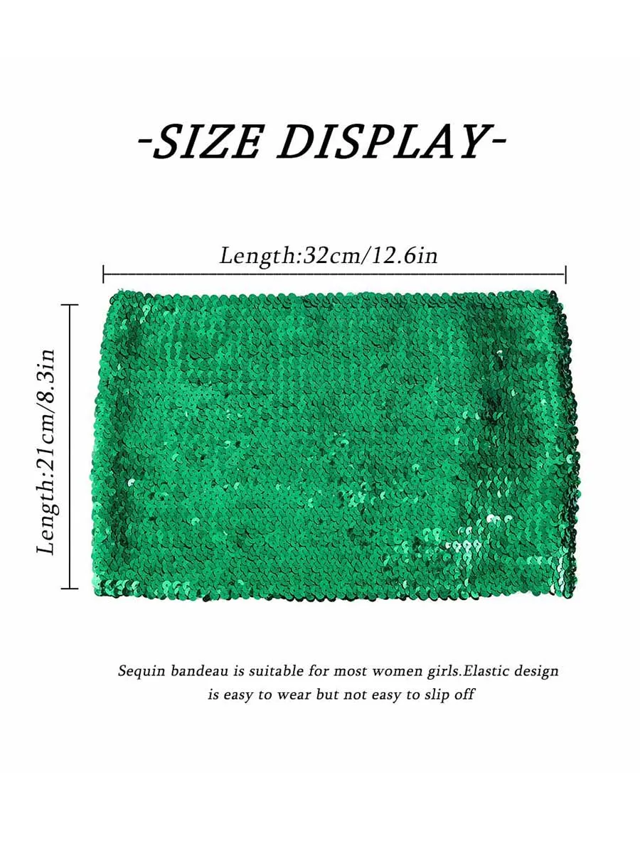 Bright Green Sequin Bandeau Top
