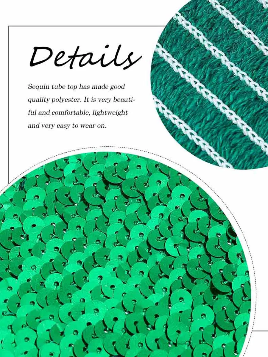 Bright Green Sequin Bandeau Top