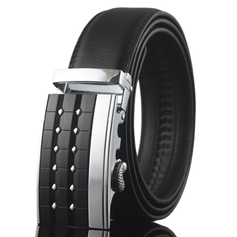 Business Belts For Men Ceinture Luxury Genuine Leather Belt Buckle Wide Belt Fashion Jeans Men Brand Pants Strap 130cm Q170