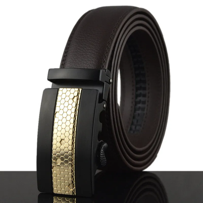 Business Belts For Men Ceinture Luxury Genuine Leather Belt Buckle Wide Belt Fashion Jeans Men Brand Pants Strap 130cm Q170
