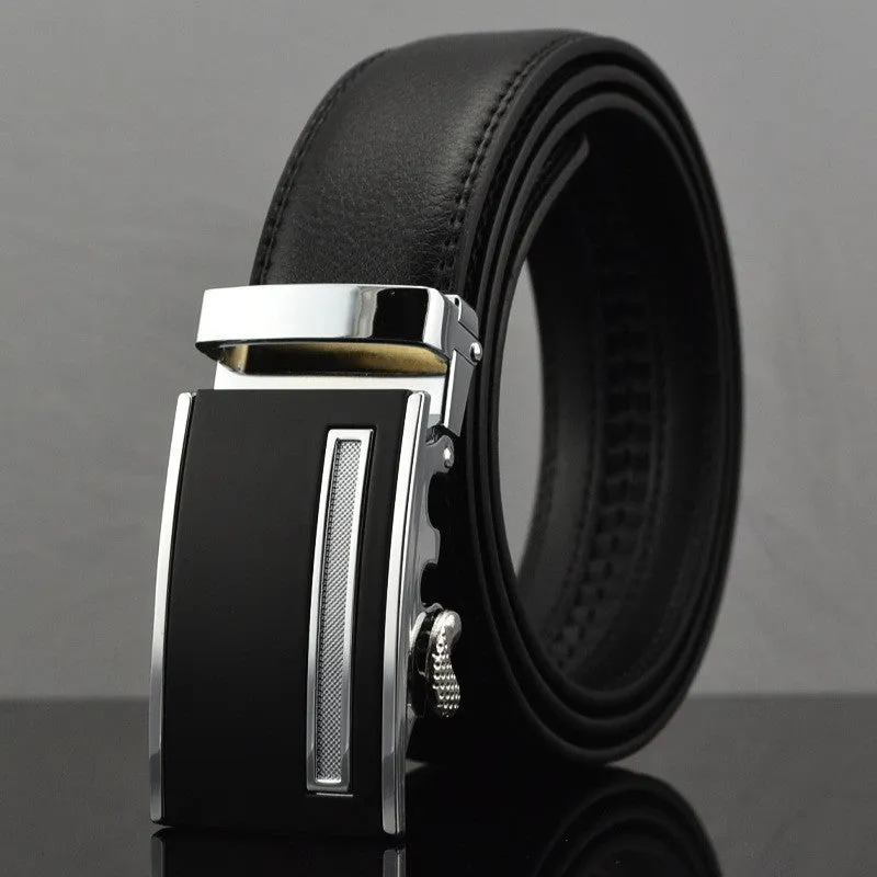 Business Belts For Men Ceinture Luxury Genuine Leather Belt Buckle Wide Belt Fashion Jeans Men Brand Pants Strap 130cm Q170