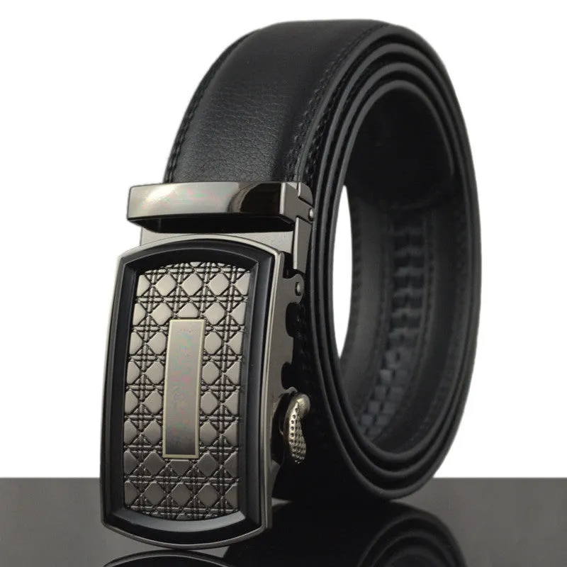 Business Belts For Men Ceinture Luxury Genuine Leather Belt Buckle Wide Belt Fashion Jeans Men Brand Pants Strap 130cm Q170
