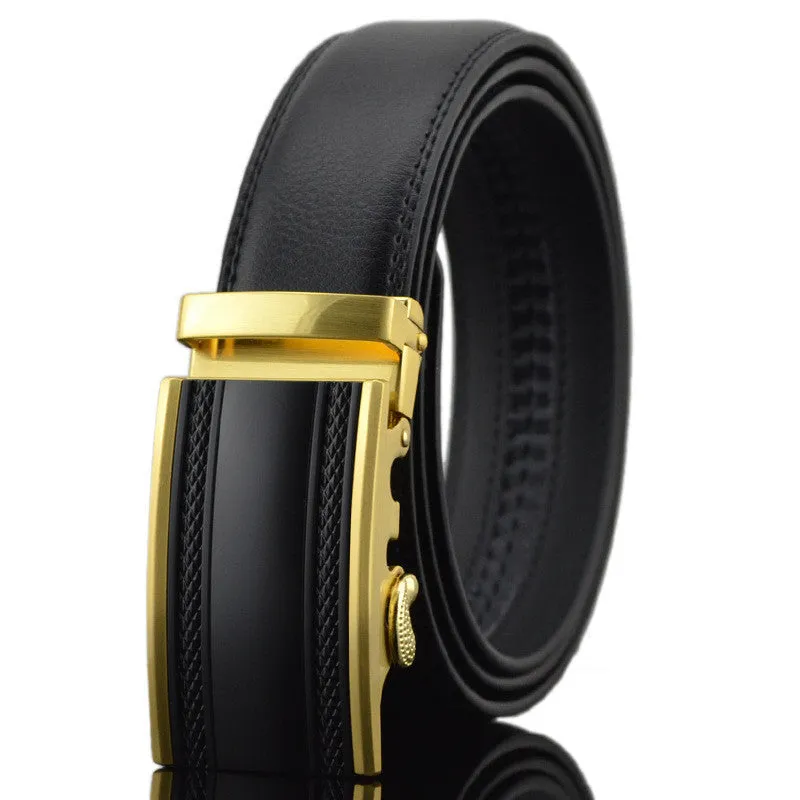 Business Belts For Men Ceinture Luxury Genuine Leather Belt Buckle Wide Belt Fashion Jeans Men Brand Pants Strap 130cm Q170