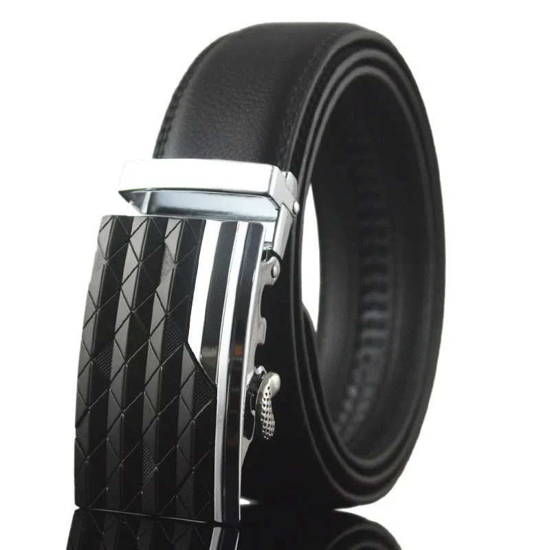 Business Belts For Men Ceinture Luxury Genuine Leather Belt Buckle Wide Belt Fashion Jeans Men Brand Pants Strap 130cm Q170