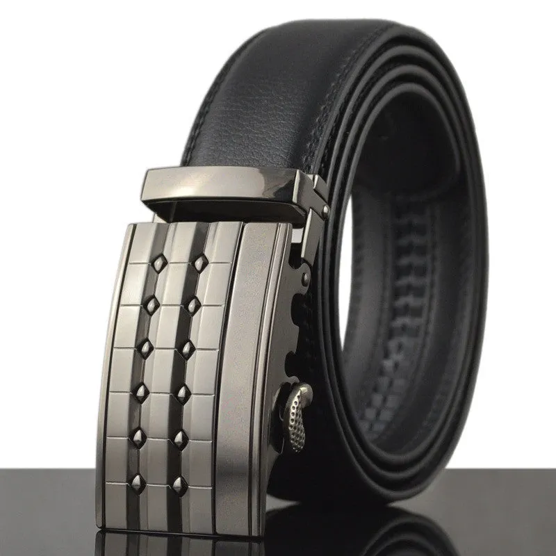 Business Belts For Men Ceinture Luxury Genuine Leather Belt Buckle Wide Belt Fashion Jeans Men Brand Pants Strap 130cm Q170