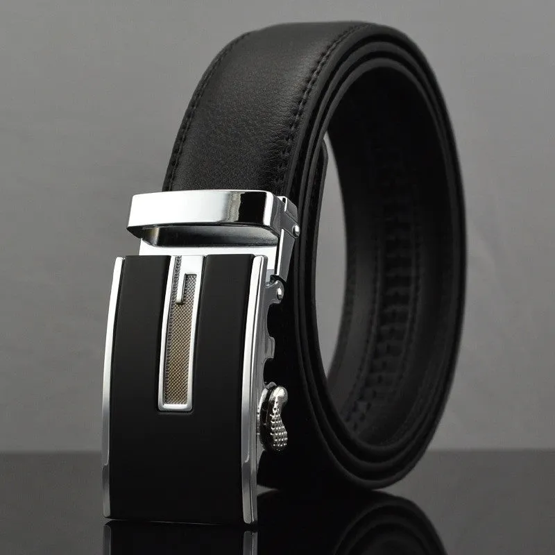 Business Belts For Men Ceinture Luxury Genuine Leather Belt Buckle Wide Belt Fashion Jeans Men Brand Pants Strap 130cm Q170