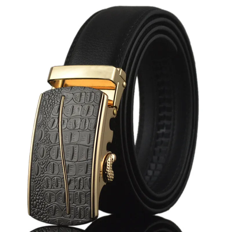 Business Belts For Men Ceinture Luxury Genuine Leather Belt Buckle Wide Belt Fashion Jeans Men Brand Pants Strap 130cm Q170