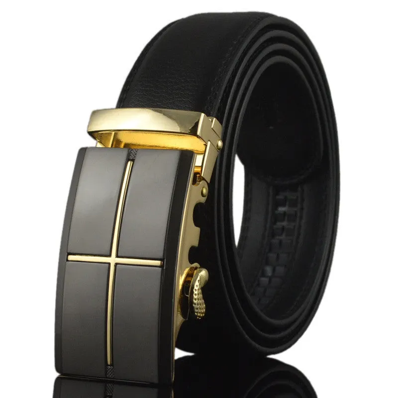 Business Belts For Men Ceinture Luxury Genuine Leather Belt Buckle Wide Belt Fashion Jeans Men Brand Pants Strap 130cm Q170