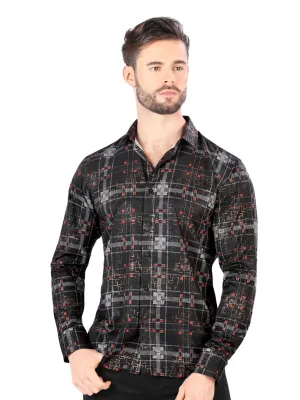 Camisa Casual Manga Larga Estampada para Hombre 'Montero' - ID: 0789