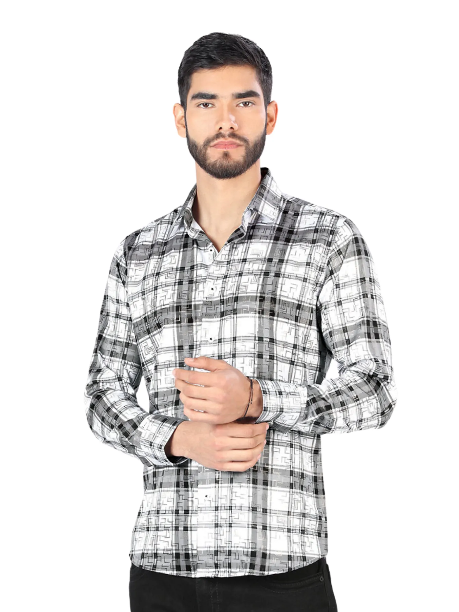 Camisa Casual Manga Larga Estampada para Hombre 'Montero' - ID: 0789