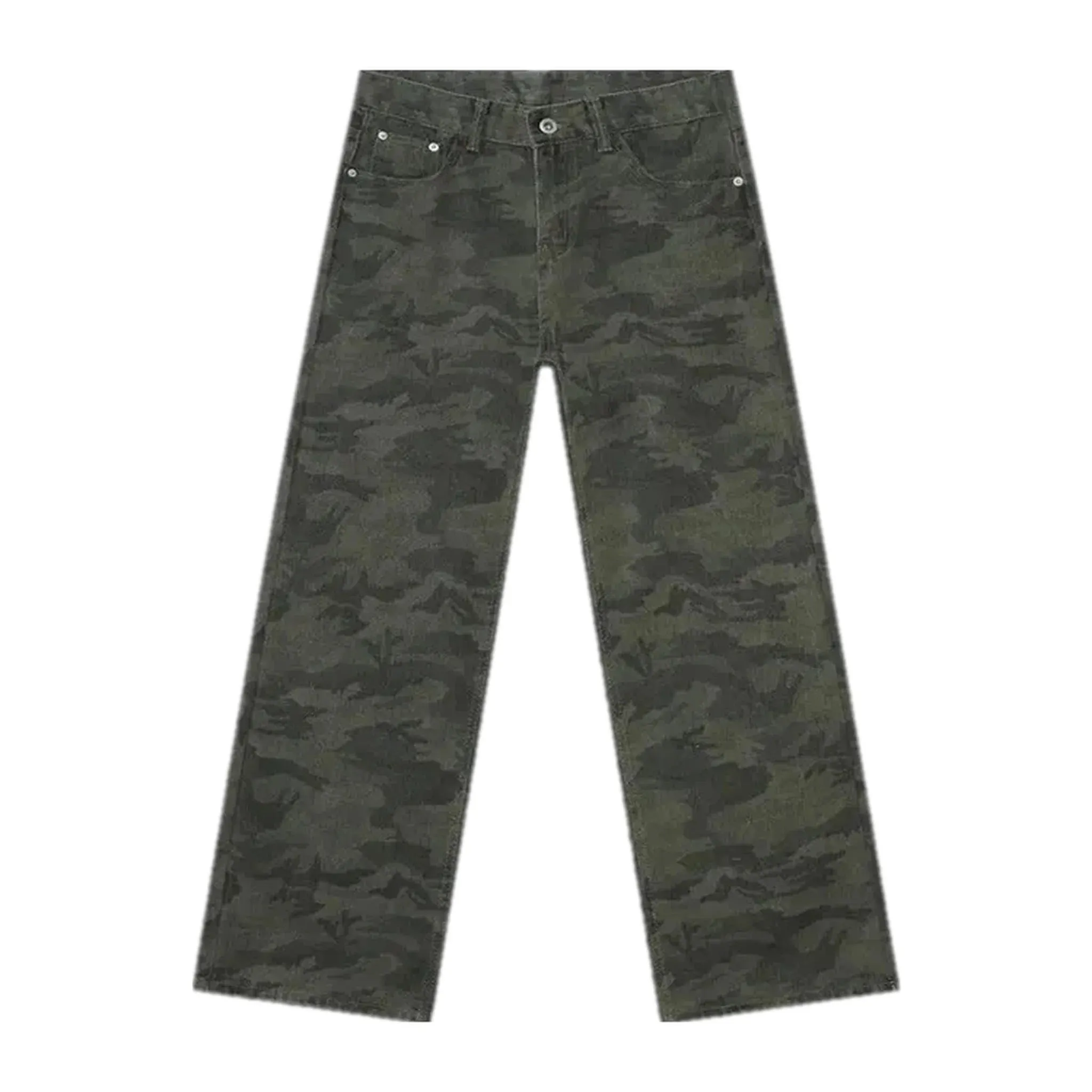 Camo mid waist jeans pants for men