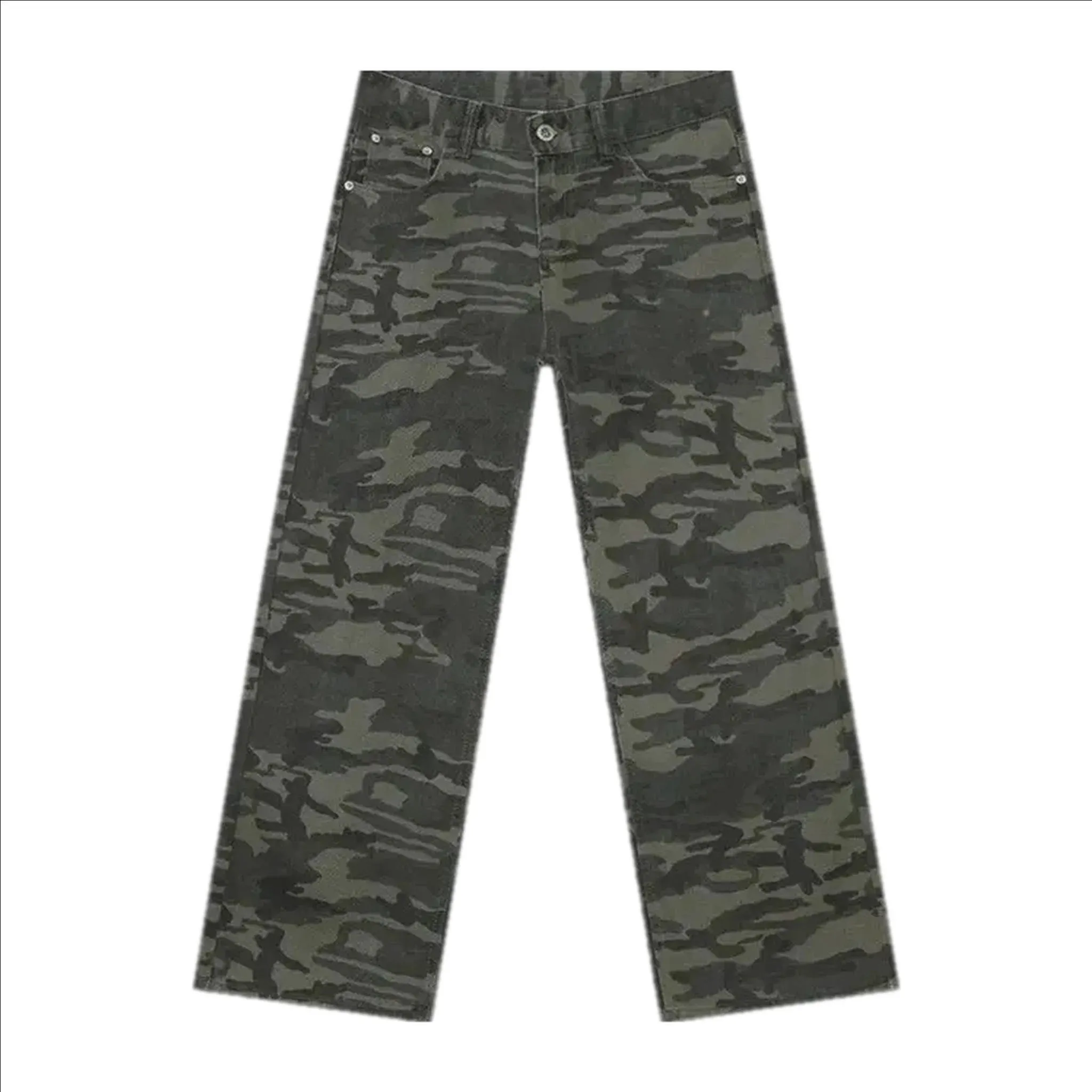 Camo mid waist jeans pants for men