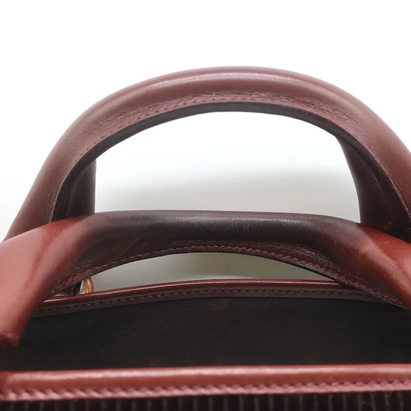 Celine Boogie Bag Dark Brown Leather-Trimmed Corduroy