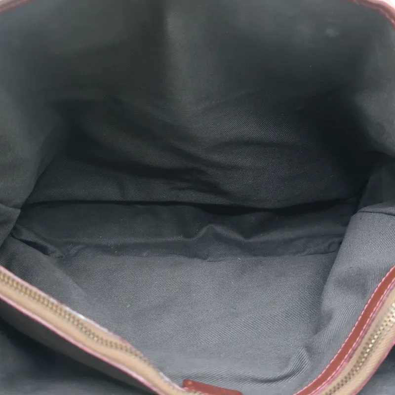 Celine Boogie Bag Dark Brown Leather-Trimmed Corduroy