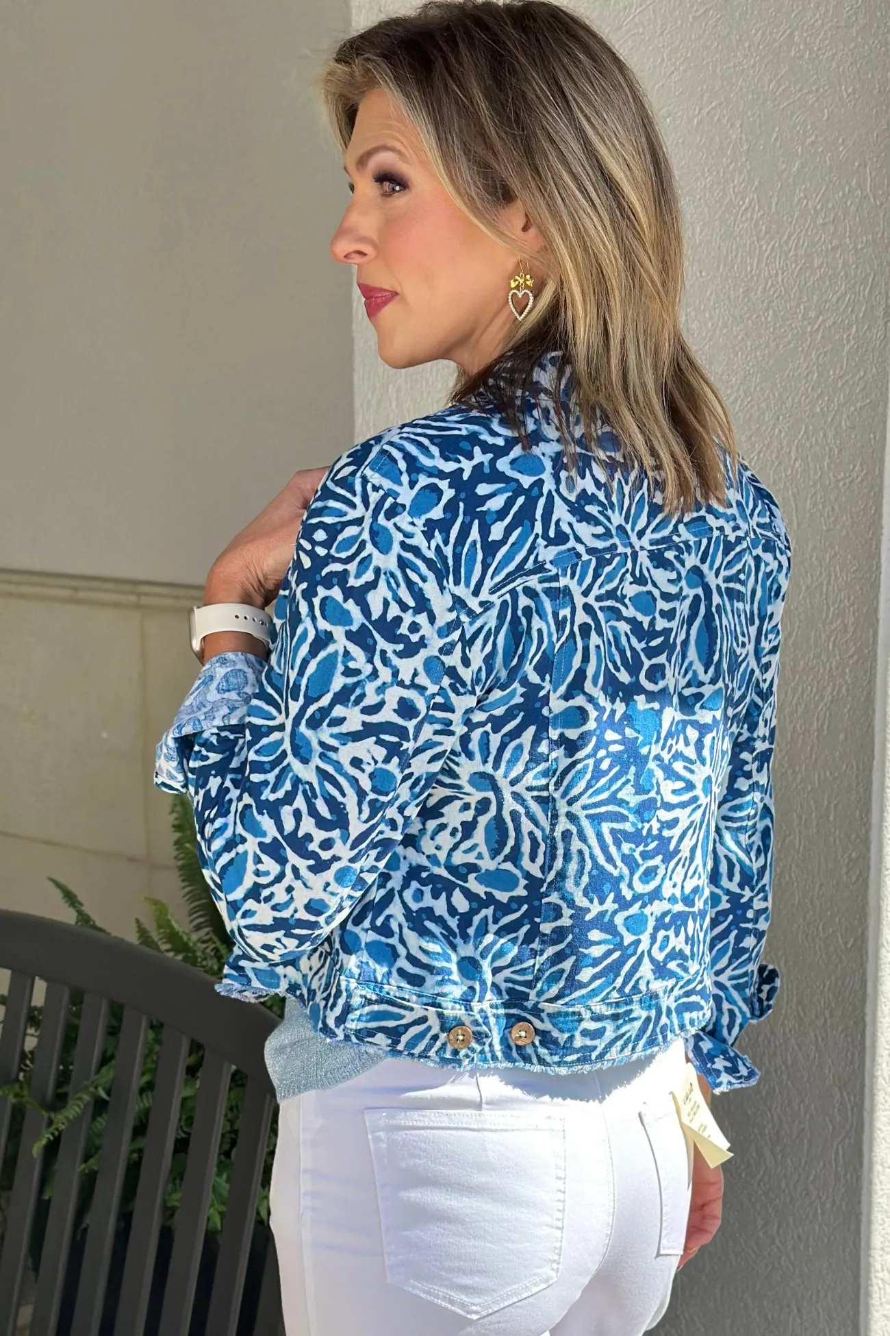Charlie B Reef Printed Linen Blend Jacket