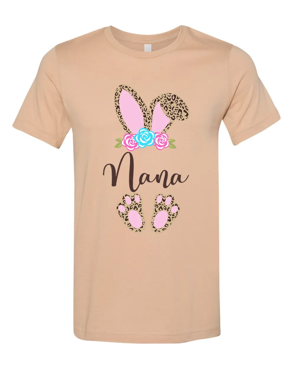 Cheetah Leopard Print Bunny Ears with Nana Easter Tee