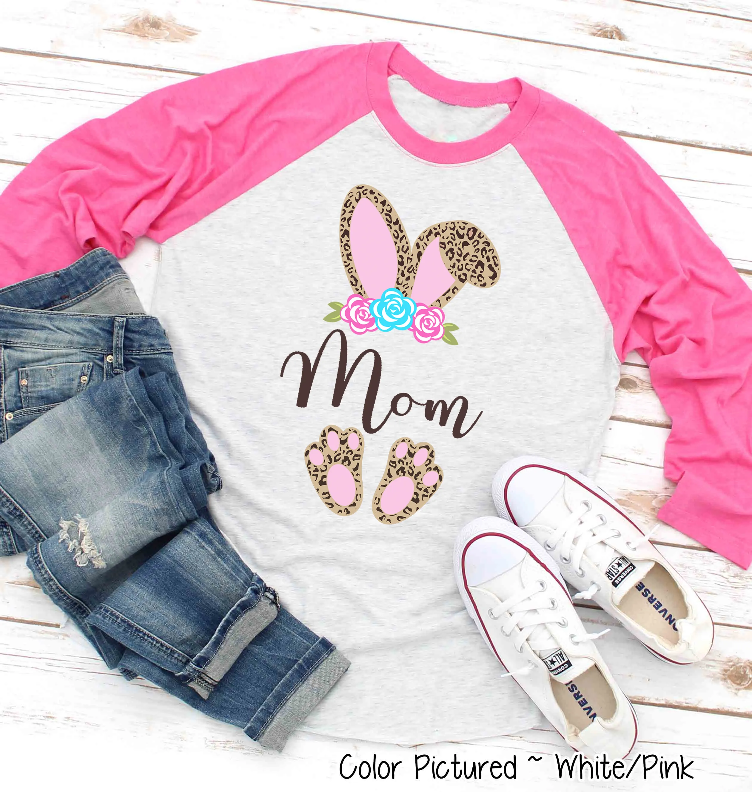 Cheetah Leopard Print Bunny Ears with Nana Easter Tee