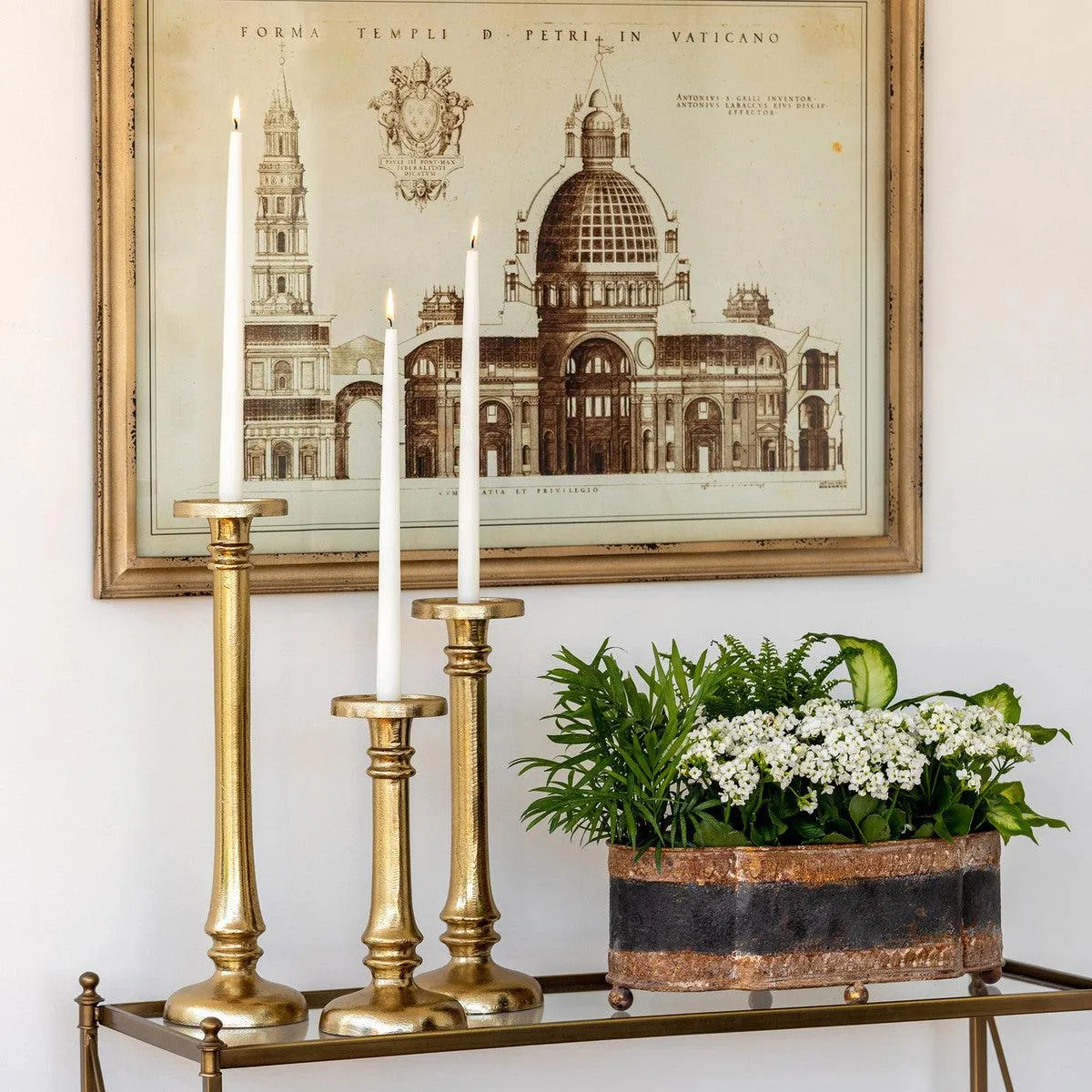 Classic Cast Aluminum Candle Stick, Medium