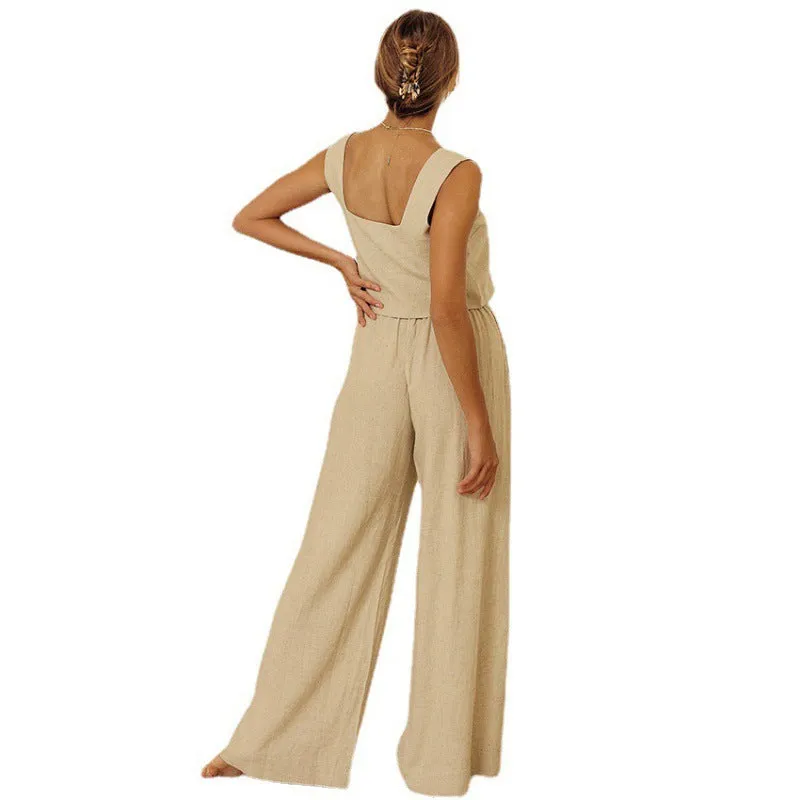 Cotton and Linen 2 Pcs Co-Ord